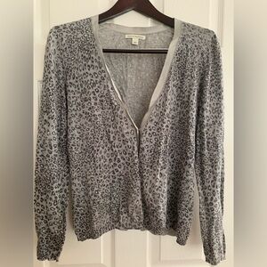 Gray Leopard Print Women's Sweater